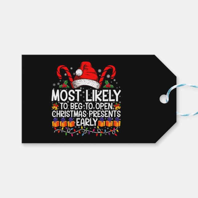 Etiqueta Para Presente Mais Provável Para Abrir Presentes De Natal (Frente (horizontal))