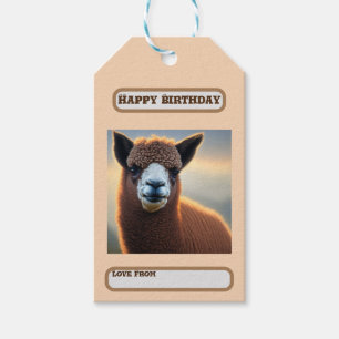 Etiqueta Para Presente "Majestade Fluffy: O Grande Marrom Marrom Alpaca"