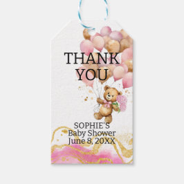 Etiqueta Para Presente Mal Podemos Esperar Rosa e Dourado Abstrato