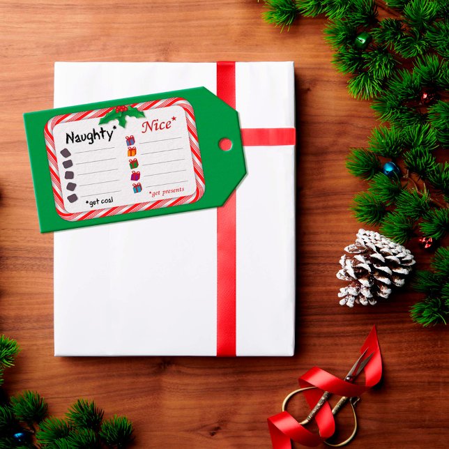 Etiqueta Para Presente Malvado ou legal (Naughty and Nice Gift Tag.
The Naughty get coal. Nice ones get presents. 
)