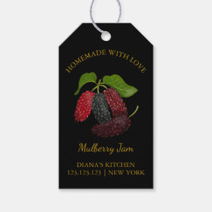 Etiqueta Para Presente Mama de Morango Simples Marcada em Casa Tag l Blac