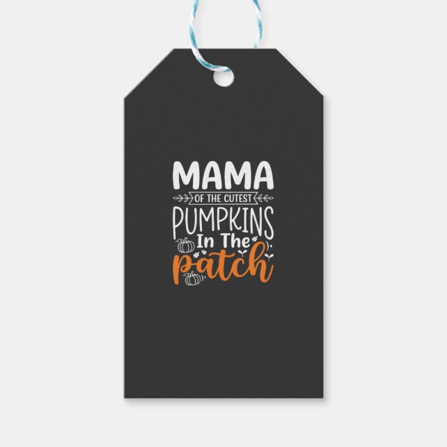 Etiqueta Para Presente Mama Pumpkins Patch Design de Halloween_1 (Frente)