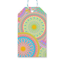 Mandala Sobreposta Rosa Azul Amarelo Verde-Menta R