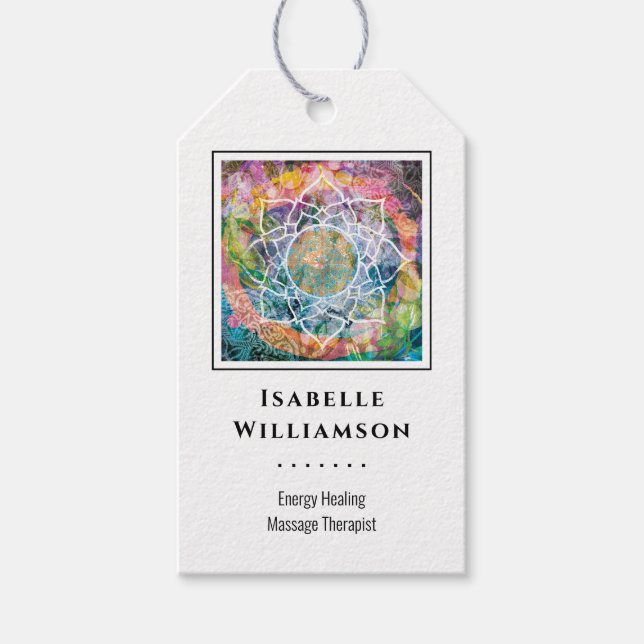 Etiqueta Para Presente Mandala Zen Reiki Yoga Massagem Sagrada Espiritual (Frente)
