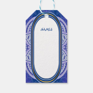 Etiqueta Para Presente Mandalas em azul neerlandês misto