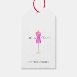 Etiqueta Para Presente Mannequin Fashion Boutique, Coloração-de-água Rosa