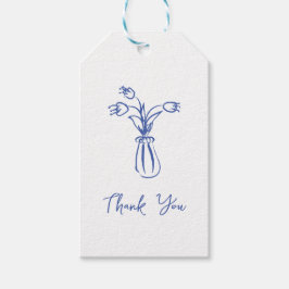 Etiqueta Para Presente Mão Escrivora Branca Desenhada Obrigado