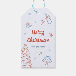 Etiqueta Para Presente Mão Impressionante Desenhada Oh Que Festa De Natal