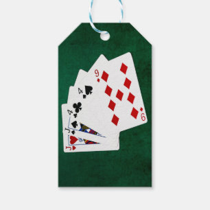Etiqueta Para Presente Mãos-Poker - Dois Pares - Tomada, Quatro