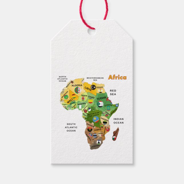 Etiqueta Para Presente Mapa da África (Frente)