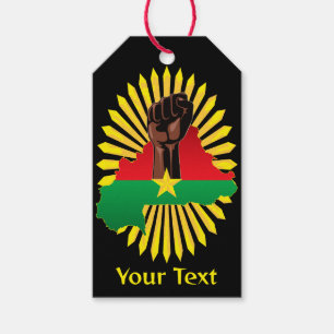 Etiqueta Para Presente Mapa do Burkina Faso, Bandeira e Resistência à Rev