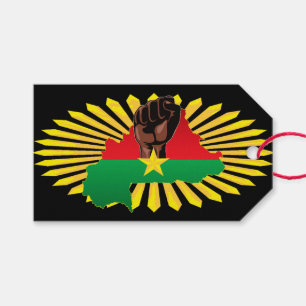 Etiqueta Para Presente Mapa do Burkina Faso, Bandeira e Resistência à Rev