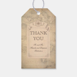 Etiqueta Para Presente Mapa do Mundo Vintage