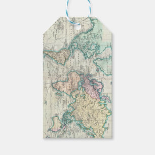 Etiqueta Para Presente Mapa do vintage do mundo (1801)
