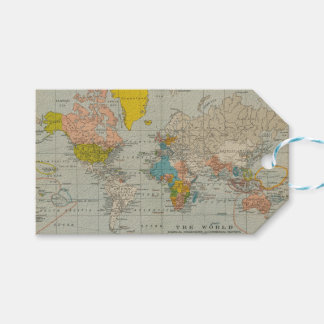 Etiqueta Para Presente Mapa Mundial da Vintage em 1910