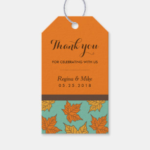 Etiqueta Para Presente Maple Leaf Pattern Autumn Wedding Favor Dags.