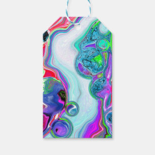 Etiqueta Para Presente Marble Coloride Fluid Art To and From