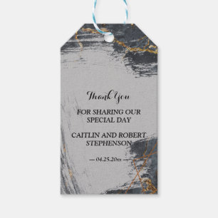 Etiqueta Para Presente Marble Glitter obrigado Geométrico