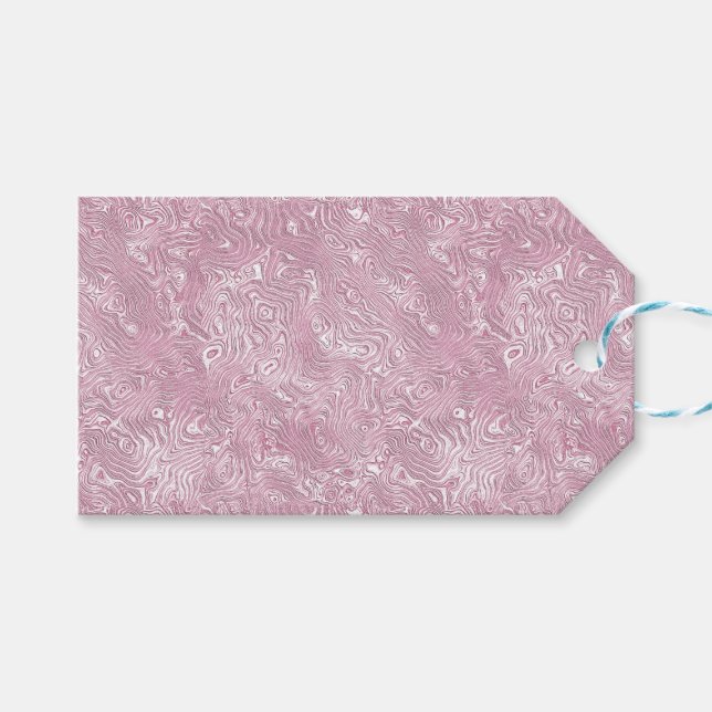Etiqueta Para Presente Marbled Silk Moire Pattern in Dusty Pink (Frente (horizontal))