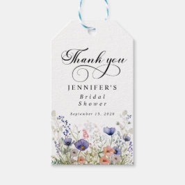 Etiqueta Para Presente Marca de Favor do Jardim Botânico Floral de Aquare