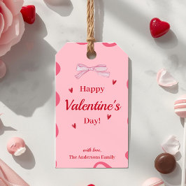 Etiqueta Para Presente Marca de presente com laço rosa para o Dia dos Nam