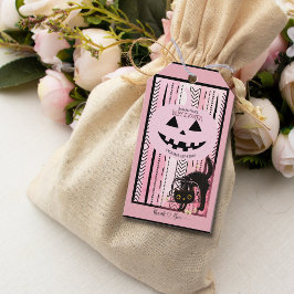 Etiqueta Para Presente Marca de presente de chá de bebê "Pink Pumpkin "Pe