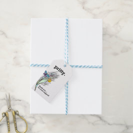 Etiqueta Para Presente Marca de Presente de Design Campos de Borboleta