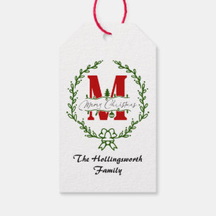 Etiqueta Para Presente Marca de presente de Natal com monograma