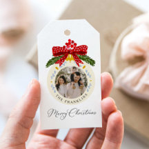Marca de Presente de Natal em Aquarela Foto