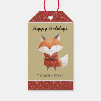 Etiqueta Para Presente Marca do Presente de Natal da Woodland Fox