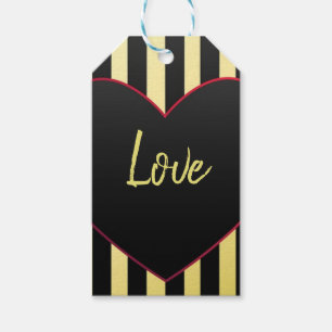 Etiqueta Para Presente Marca-página "LOVE" Amarelo, Preto e Vermelho em f