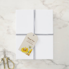 Etiqueta Para Presente Marca Rustic Yellow Sunflower Watercolor