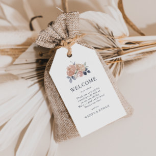 Etiqueta Para Presente Marcações de boas-vindas do casamento floral rus