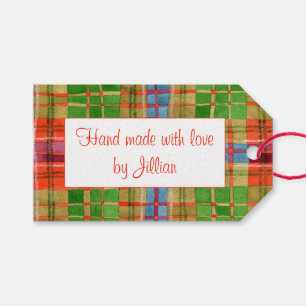 Etiqueta Para Presente Marcações "Mão Feita" do retângulo MAC RAE TARTAN