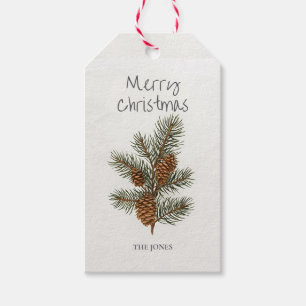 Etiqueta Para Presente Marcador de Presente de Natal de Pinha