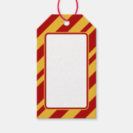 Etiqueta Para Presente Marcador de Presente em Branco Vermelho e Dourado