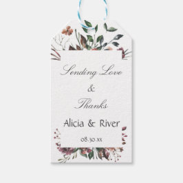 Etiqueta Para Presente Marcador de presente Outono Floral Rústico Escuro