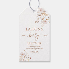 Etiqueta Para Presente Marcador de Presente Rosa Floral de Chá de Bebê Me