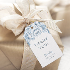 Etiqueta Para Presente Marcadores de Agradecimento de Chuvada de Bebê Azu