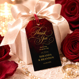 Etiqueta Para Presente Marcadores de Favor de Casamento Elegantes Dourado