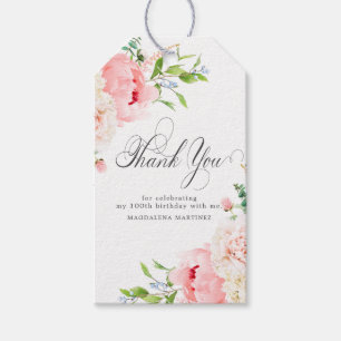 Etiqueta Para Presente Marcadores de Favor Personalizados Florais Rosa 10