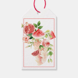 Etiqueta Para Presente Marcadores de Presente de Buquê de Aquarela Rosa e