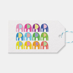 Etiqueta Para Presente Marcadores de Presente - É uma Elefante Menina Ros