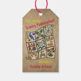 Etiqueta Para Presente Marcadores Personalizados de Quilters Feito à Mão 