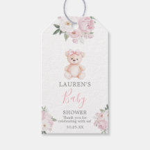 Marcamos ansiosamente tags de presente de baby sho