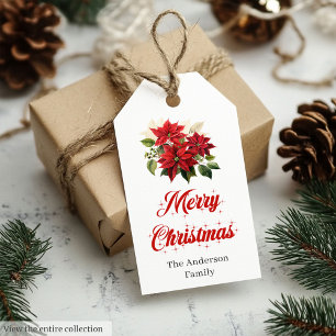 Etiqueta Para Presente Marcas Botânicas de Natal de Flores Clássicas de N
