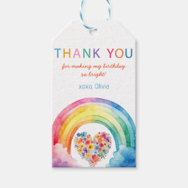 Etiqueta Para Presente Marcas de agradecimento de aniversário com arco-ír