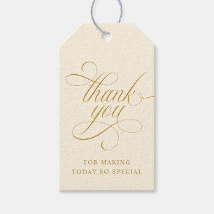 Etiqueta Para Presente Marcas de Agradecimento de Casamento com Caligrafi