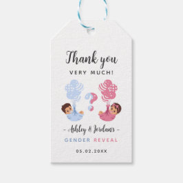 Etiqueta Para Presente Marcas de Agradecimento por Revelação de Gênero de