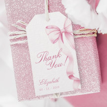 Marcas de Favor com Laço Rosa Sweet 16